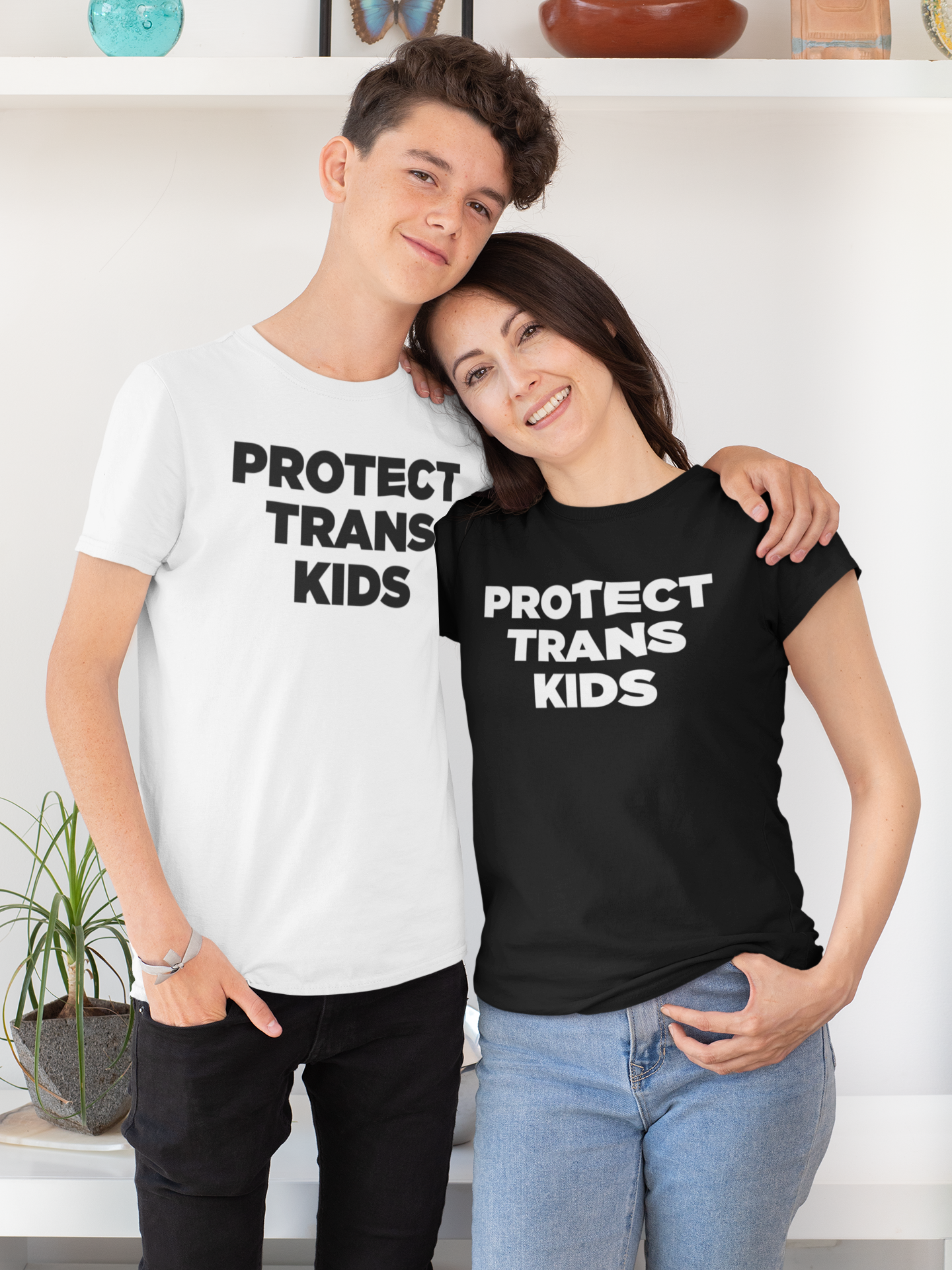Protect Trans Kids t-shirt with child and mom