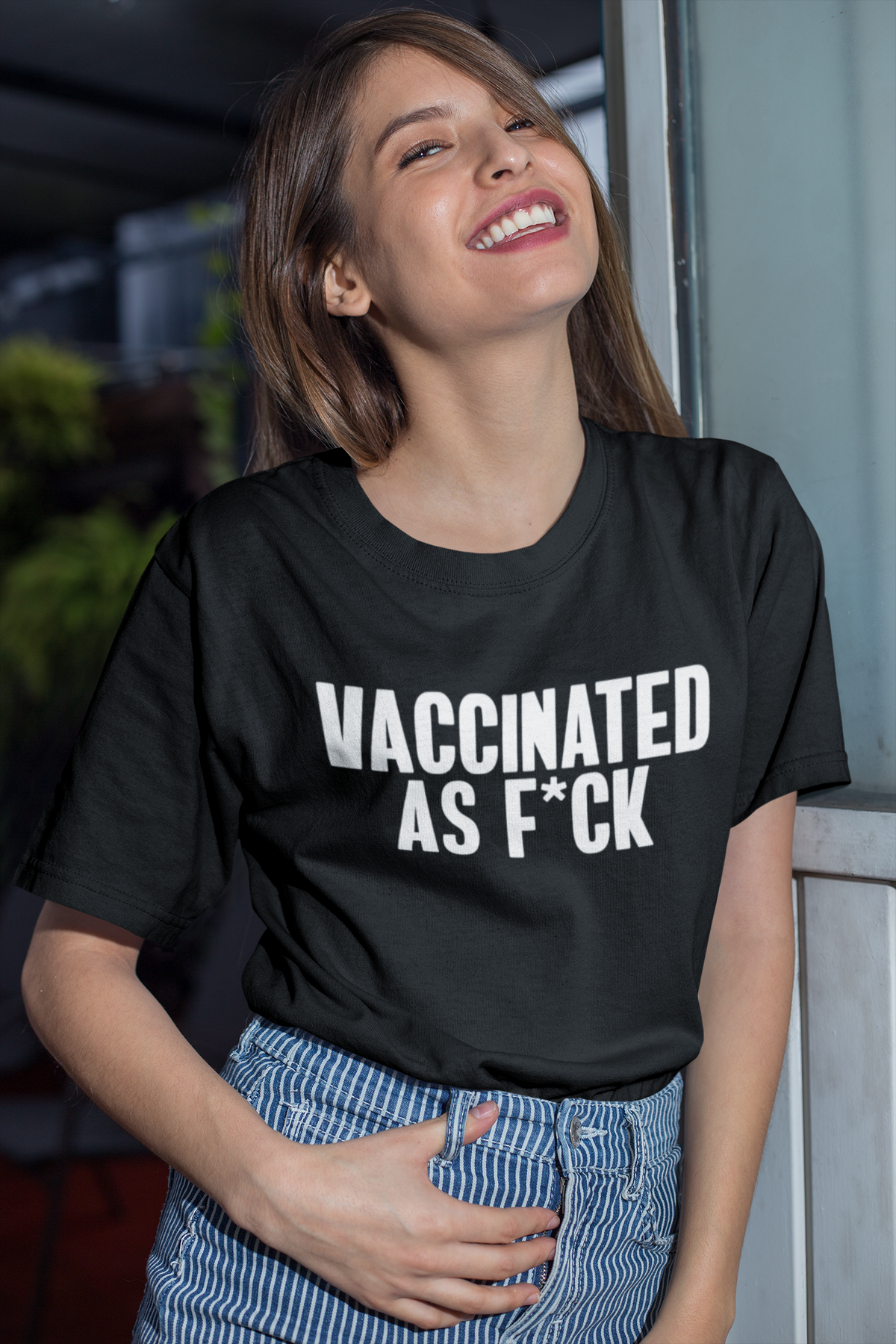 Unisex t-shirt featuring Vaccinated as F*ck